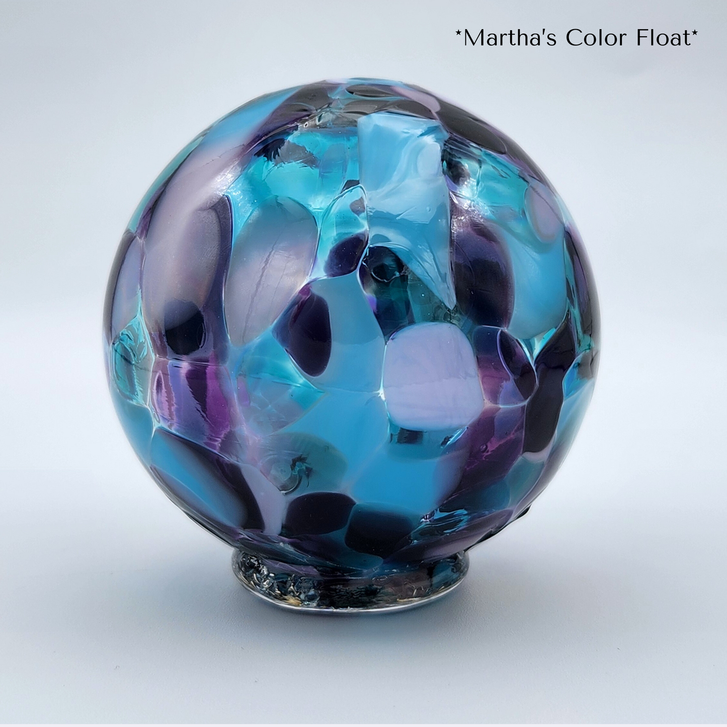 Martha’s Mix Glass Float – Handblown Purple & Teal Ornament