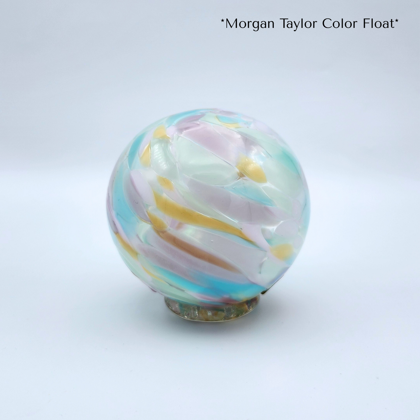 Morgan/Taylor Glass Float – Handblown Pastel Ornament in Blue, Purple & Pink