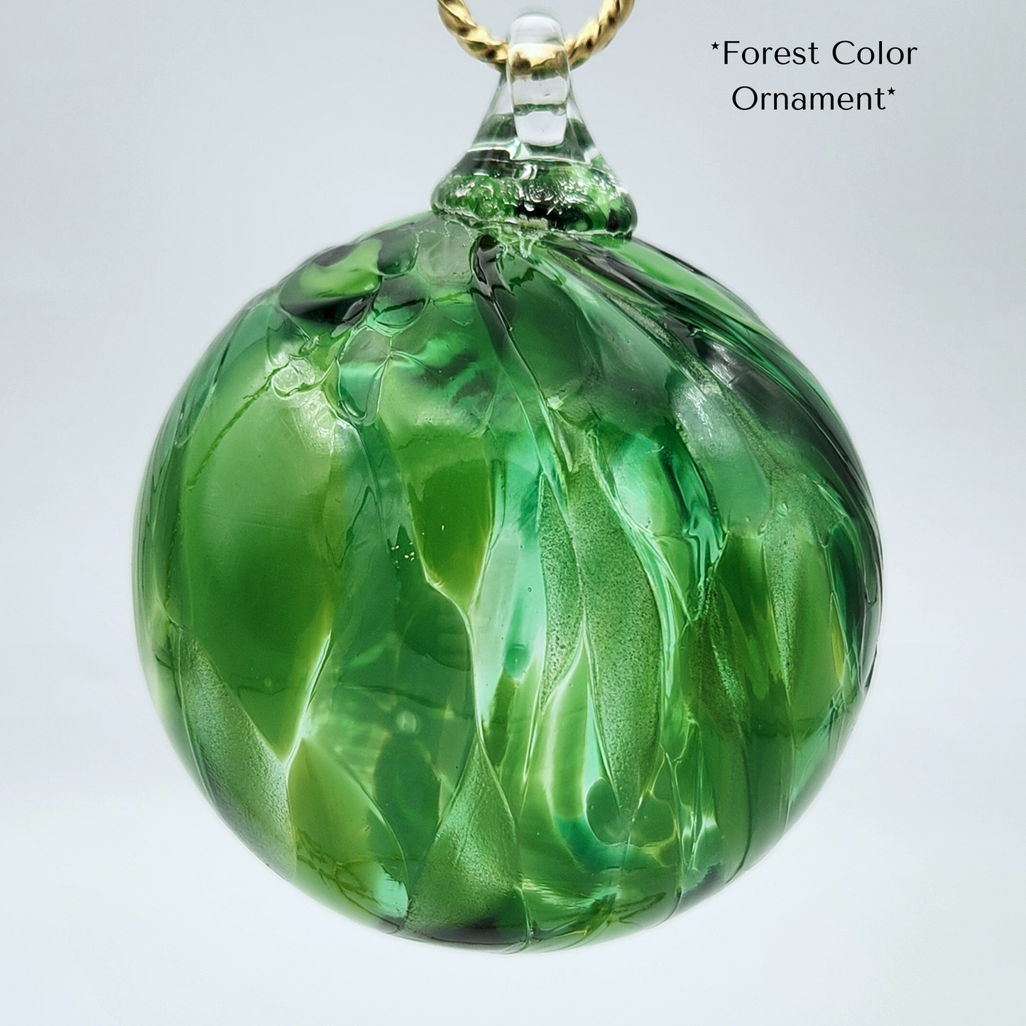 Forest Mix Glass Float – Handblown Green Ornament