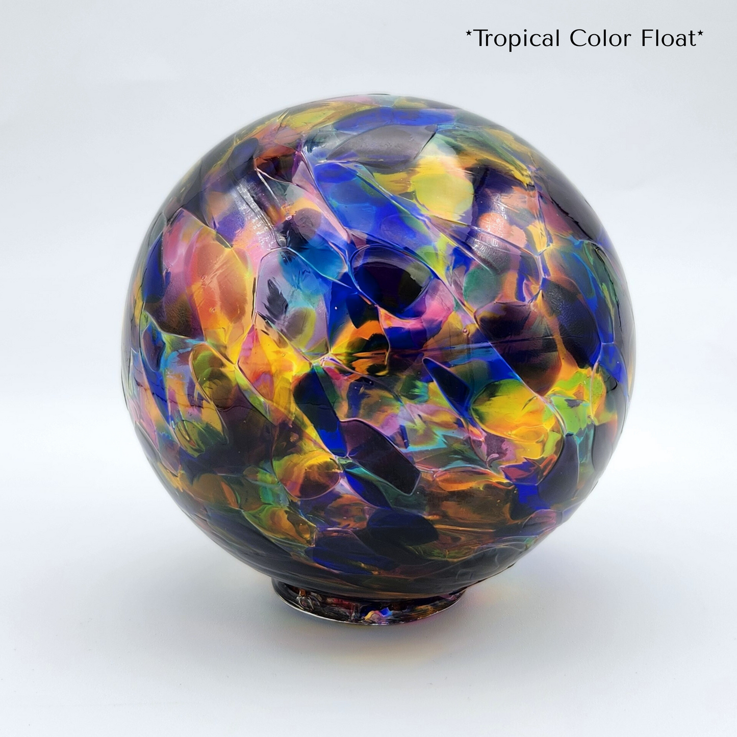 Tropical Glass Float – Pink, Blue & Green Handblown Ornament