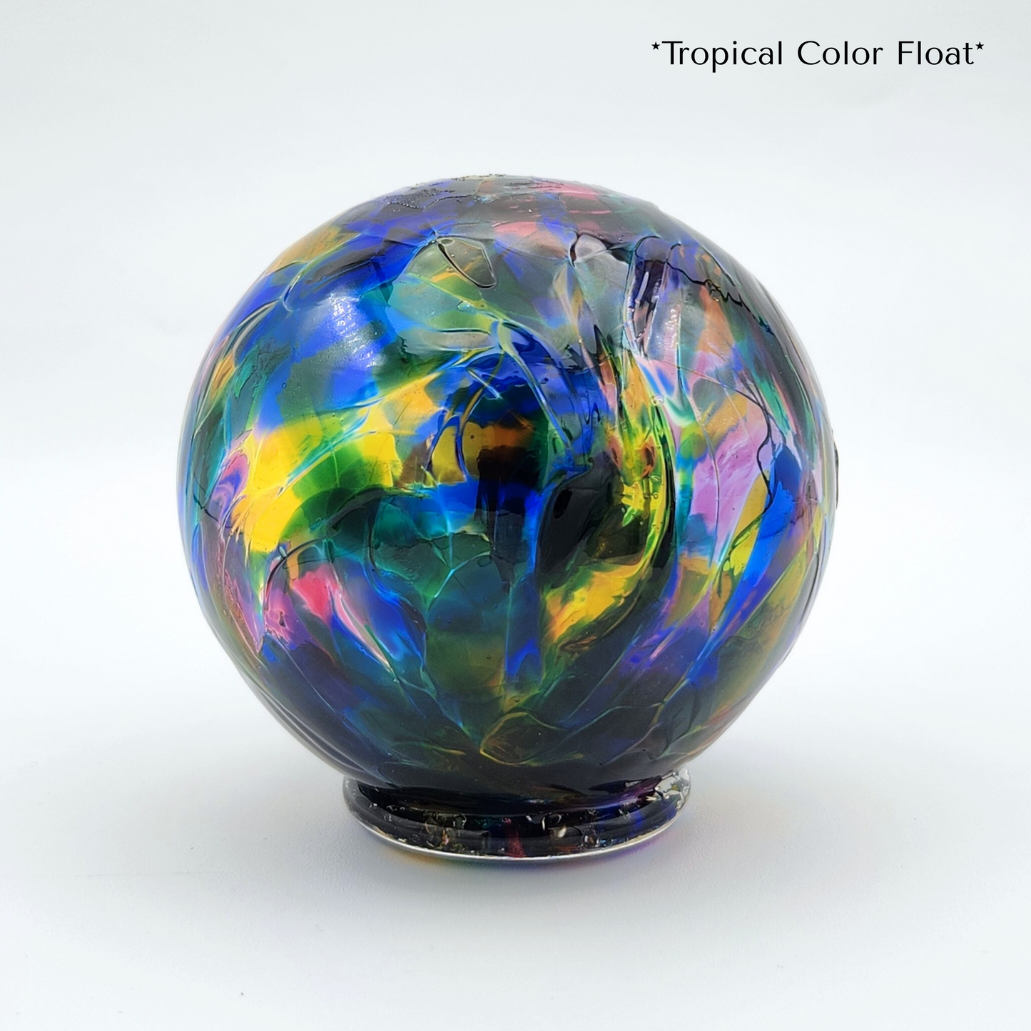 Tropical Glass Float – Pink, Blue & Green Handblown Ornament